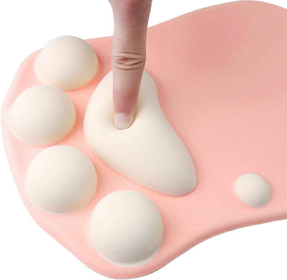 Cat Paw Mousepads Non-Slip Rubber Base Mousepad for Gaming PC Laptop Pink