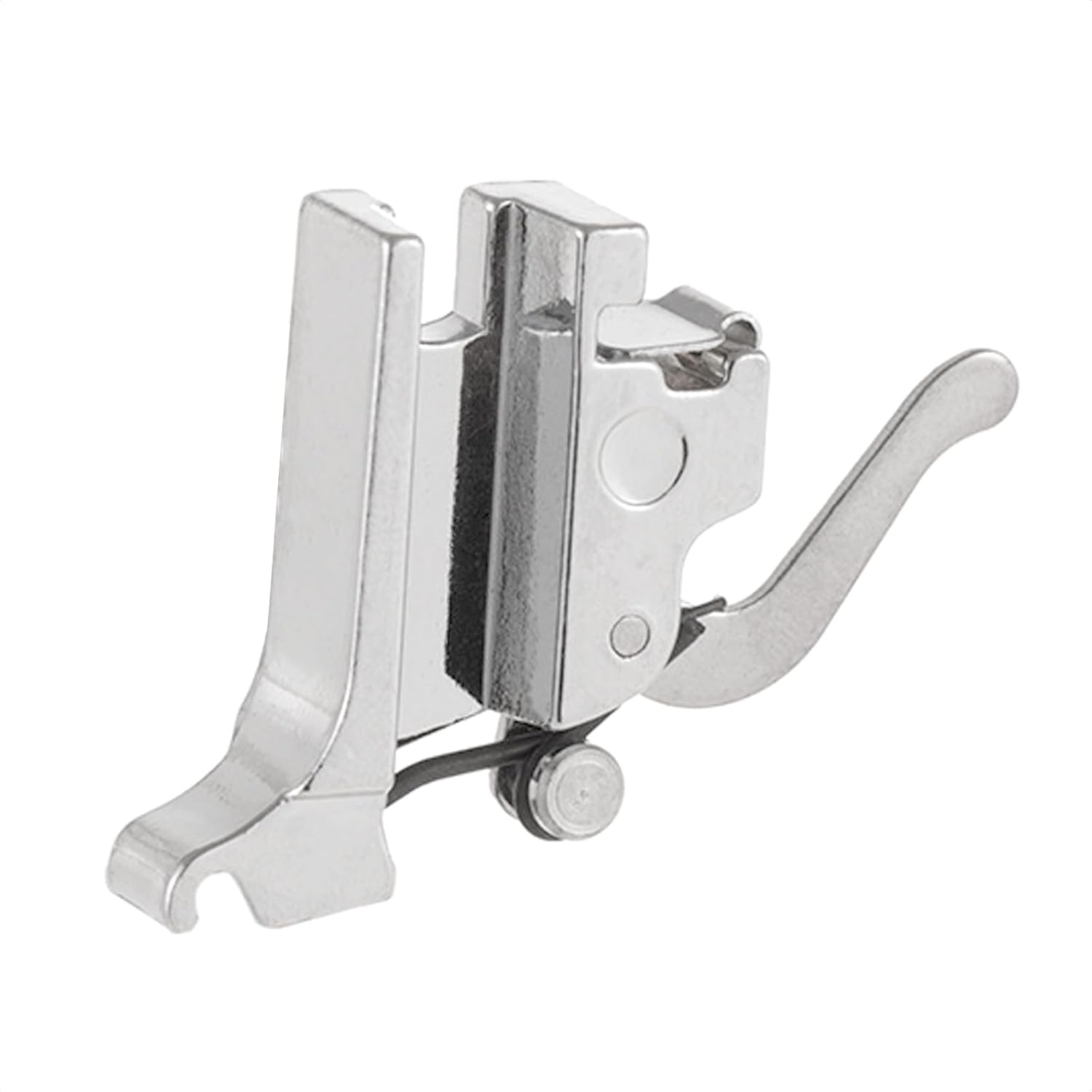 High shank presser foot adapter holder with snap-on shank support, silver metal
