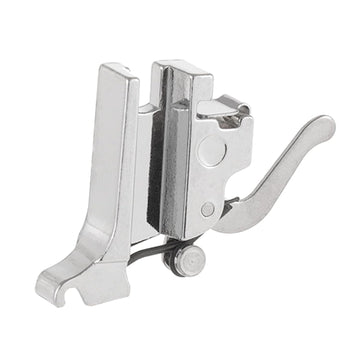 High shank presser foot adapter holder with snap-on shank support, silver metal