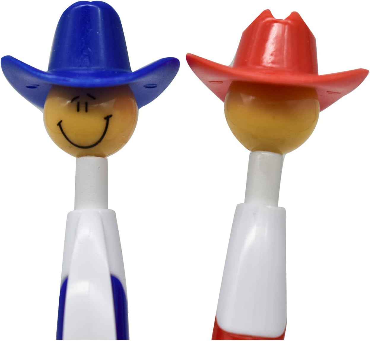 14PCS Fun Cowboy Hat Smile Retractable Ballpoint Pens For Kids