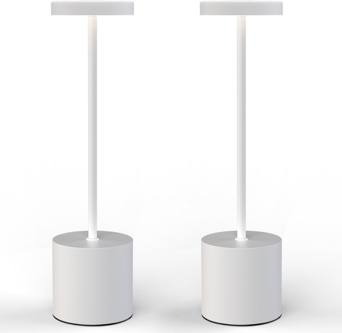 Cordless Portable LED Desk Table Lamp Rechargeable 2 Pack Black