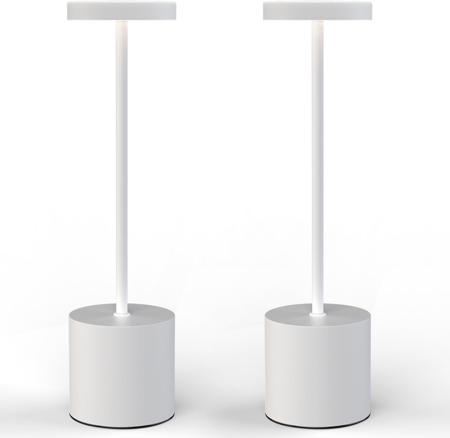 Cordless Portable LED Desk Table Lamp Rechargeable 2 Pack White