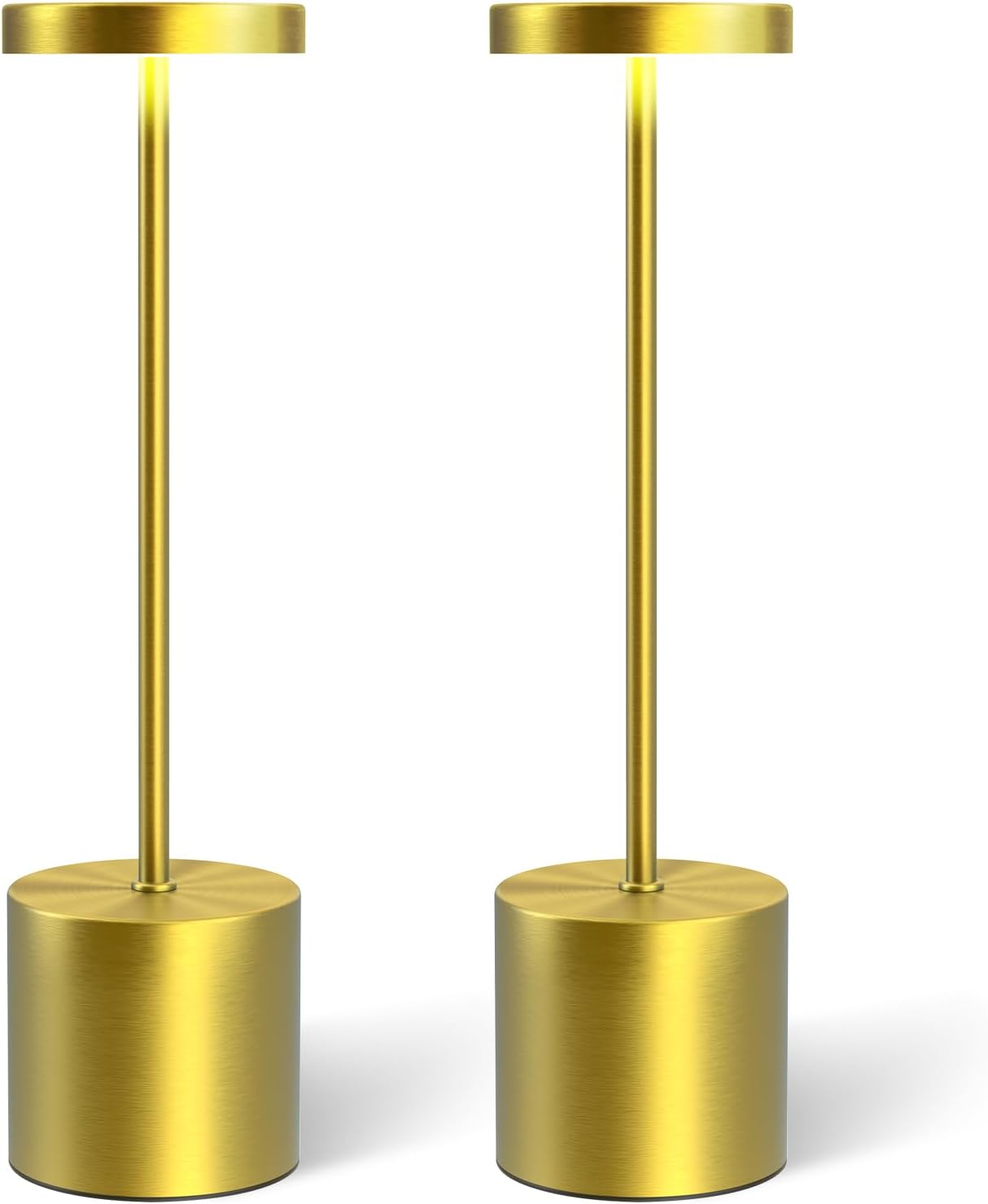 Cordless Portable LED Desk Table Lamp Rechargeable 2 Pack Gold