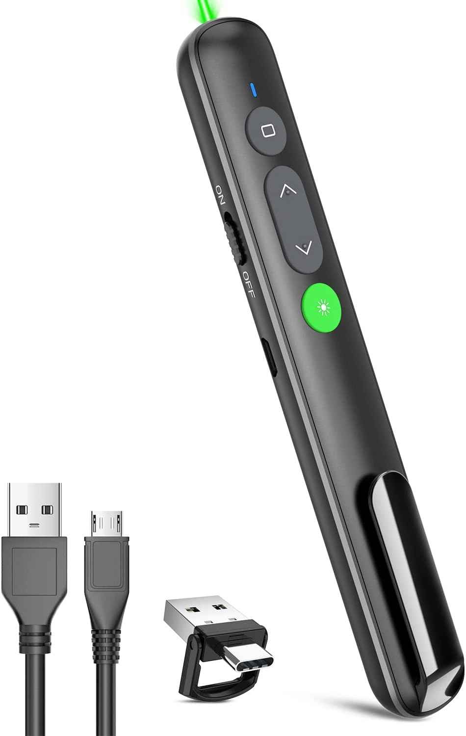 Red/Green Laser Presentation Clicker PowerPoint Wireless Presenter Remote Green Laser Pointer