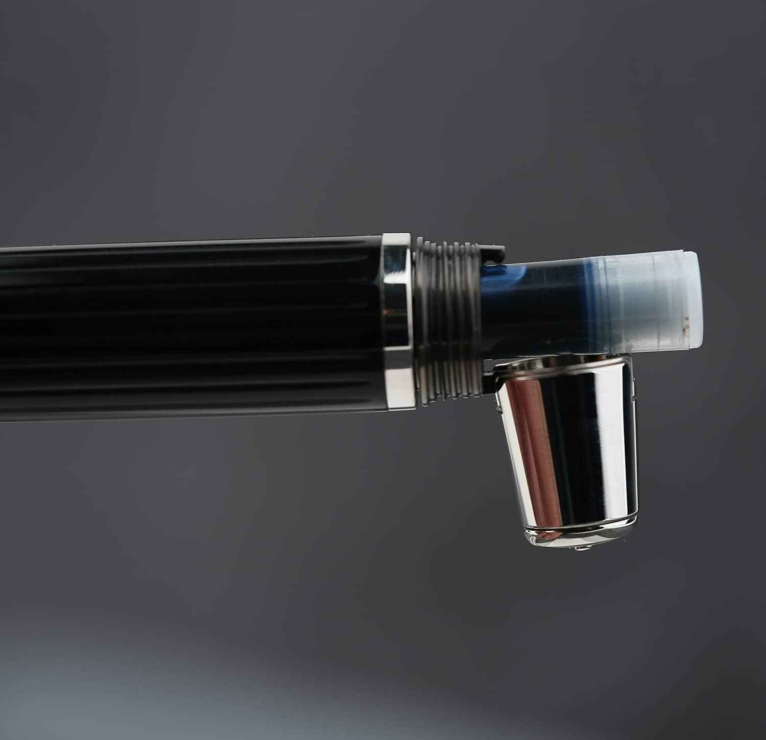 Majohn X1 Retractable Fountain Pen Black Resin,Iridium Extra Nib