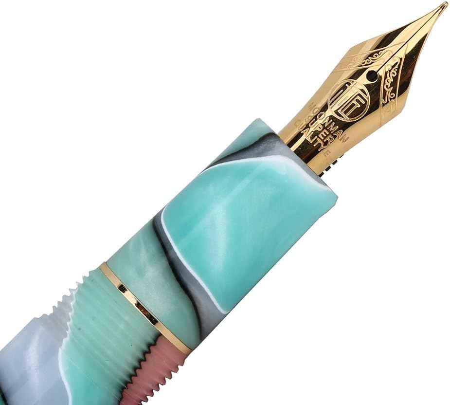 Majohn S3 Fountain Pen Celluloid,Iridium Fine Nib Gold Plated