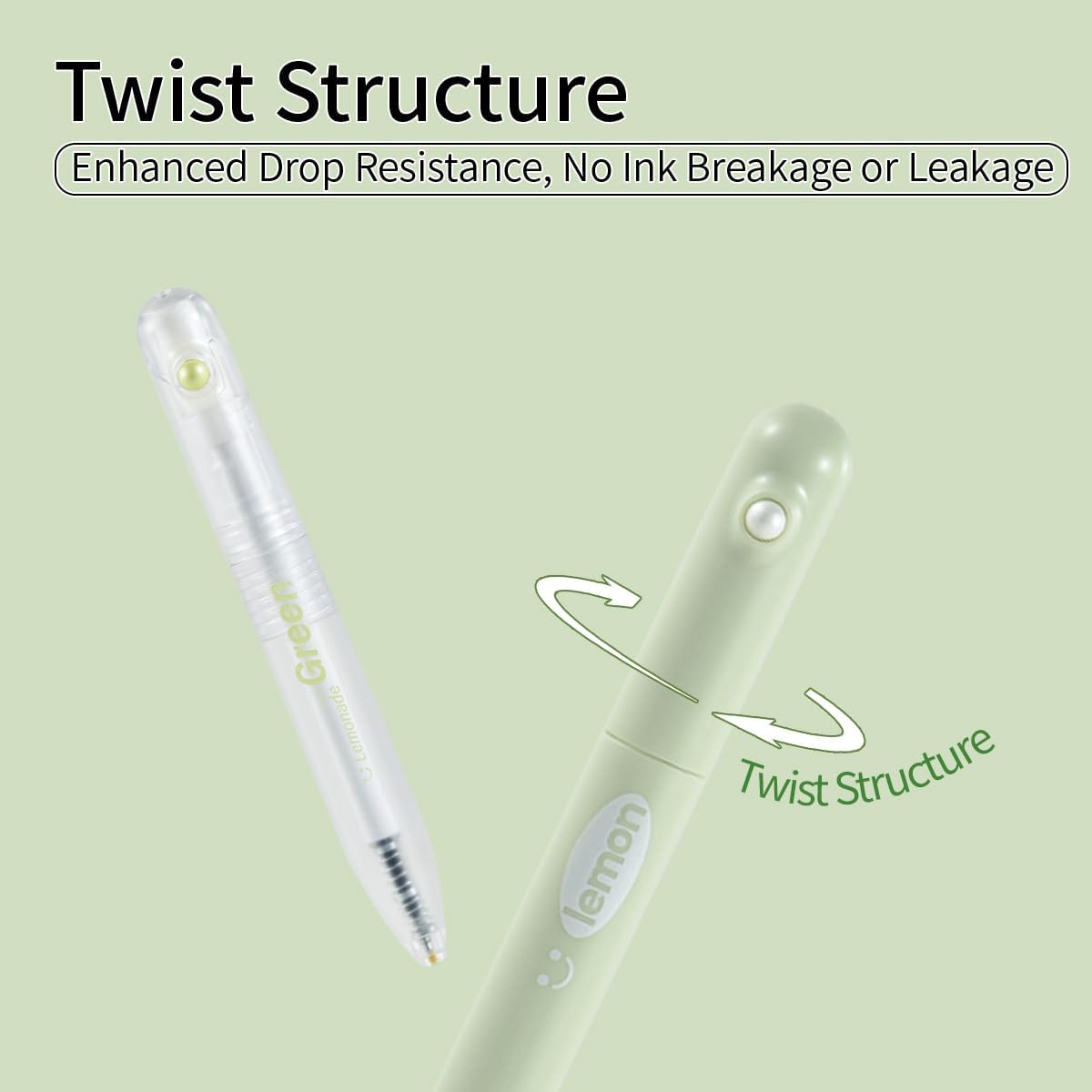 16Pcs Scented Retractable Twist Gel Ink Pens Pocket Size