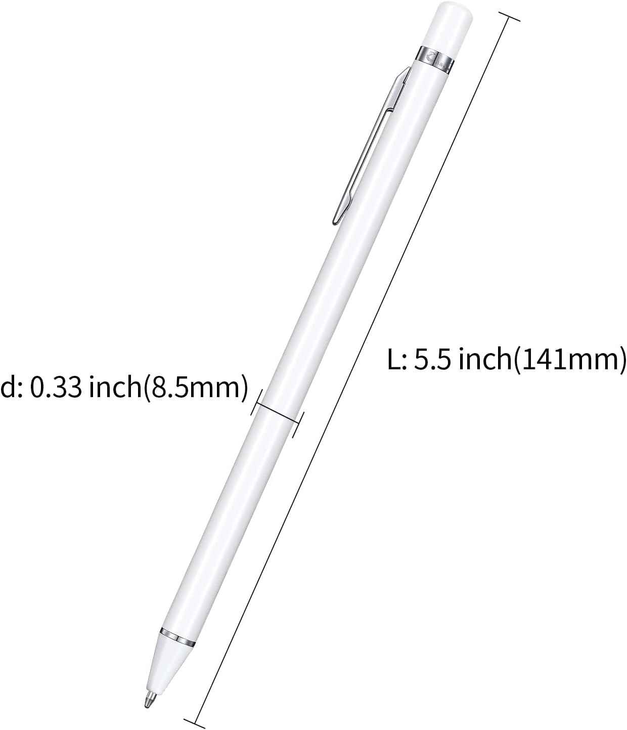 3 Pack Metal Ballpoint Pens with 6 Replaceable Refills (Black,White,Champagne)