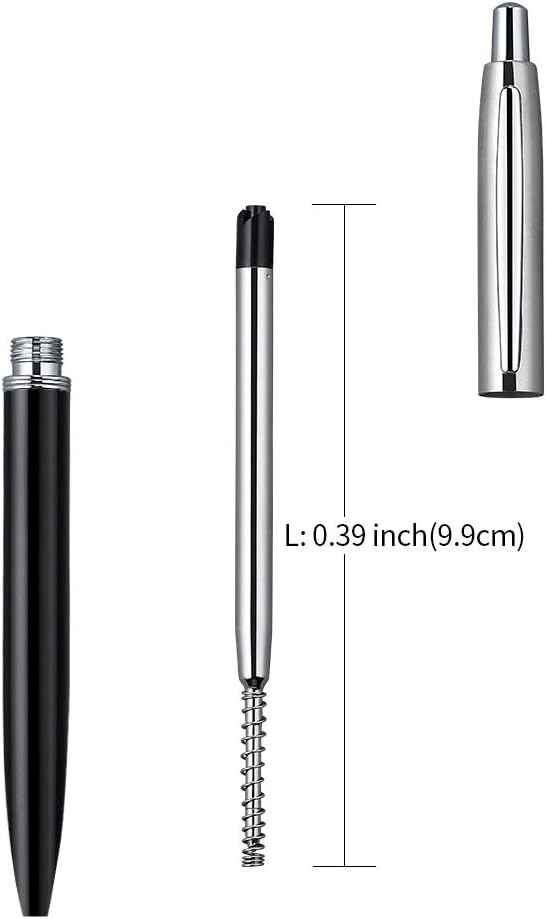 3Pcs Retractable Stainess Steel Metal Ballpoint Pens,6 Replaceable Refills