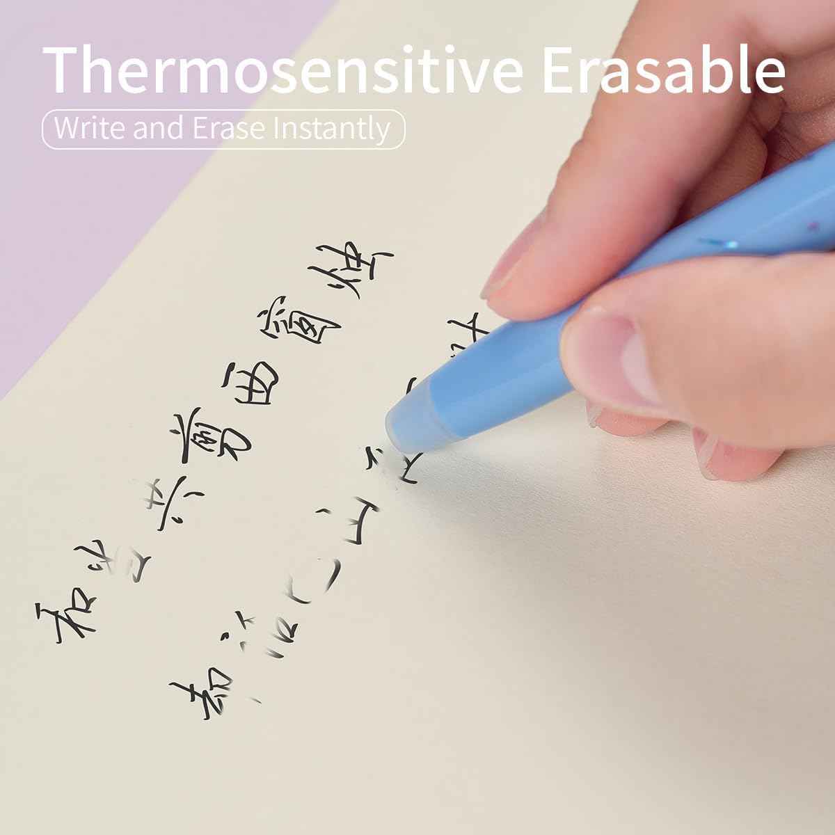 LOPET 4Pcs Galaxy Erasable Twist Gel Pens 0.5MM Black/Blue Ink