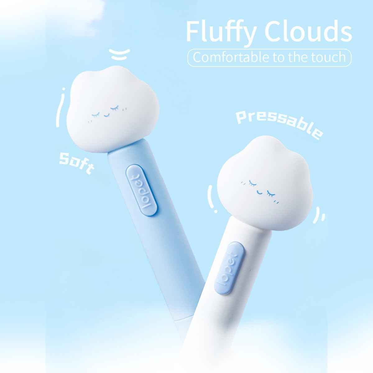 LOPET 4Pcs Cute Fluffy Clouds Retractable Gel Pens 0.5mm Black Ink