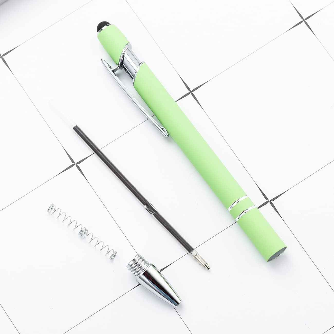 12 Pack Rainbow Rubberized Soft Touch Ballpoint Pen with Stylus Tip