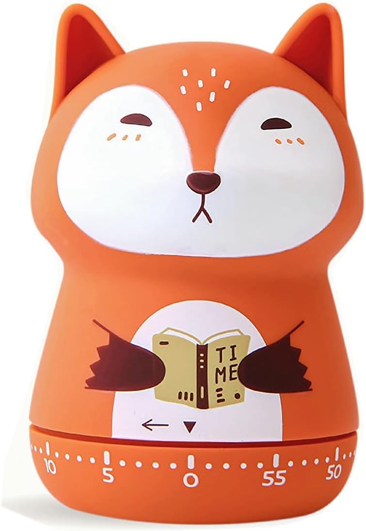 Cute Animal Mechanical Timer for Kids Orange Fox