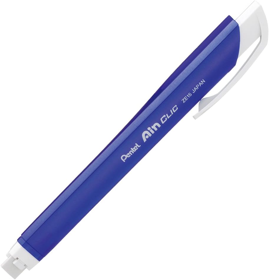 Pentel Ain Clic Knock Triangular Eraser with Clip Pen-Style 2 Pack