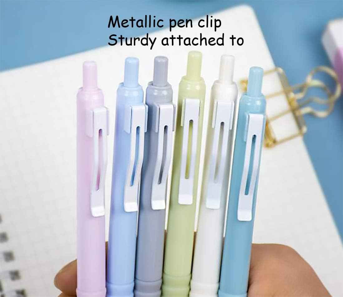 COLNK Retractable Gel Pens Black Ink,Fine Point 0.5mm 6-Count