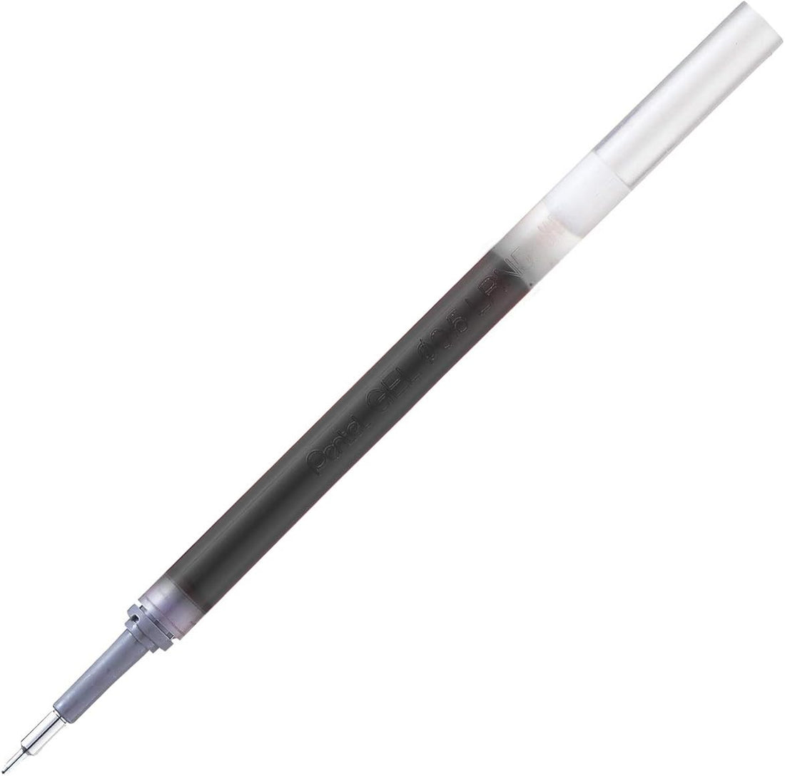 Pentel Refill Ink for EnerGel Gel Pen,0.5mm,Needle Tip,Box of 12 Black