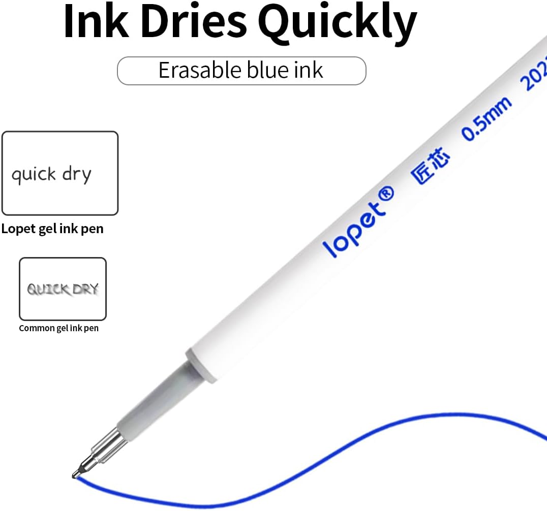 LOPET 4Pcs Galaxy Erasable Twist Gel Pens 0.5MM Black/Blue Ink