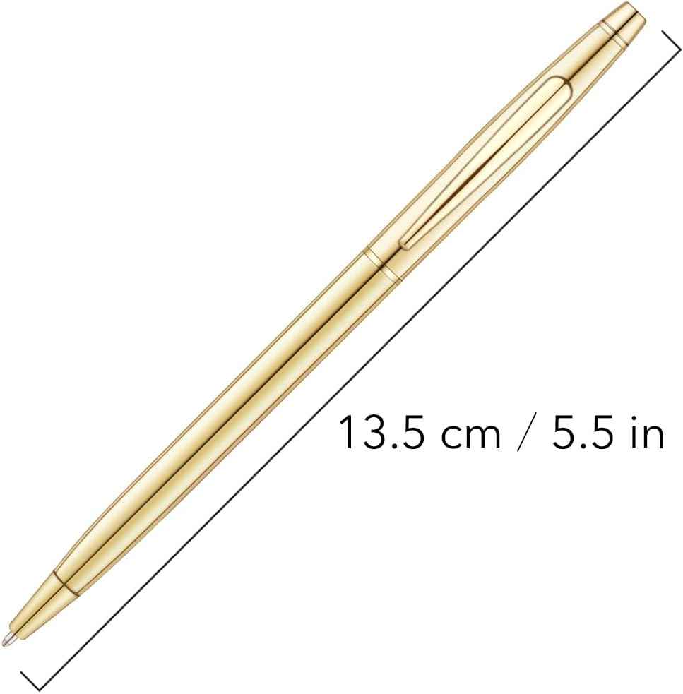 6 Pack Slim Gold Ballpoint Pens Black Ink 1mm