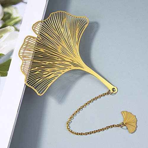 4 Pack Metal Bookmarks with Chain,Golden Hollow
