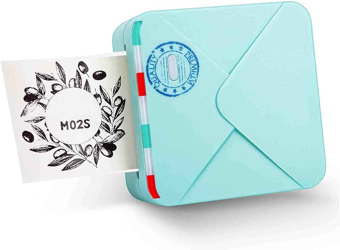 Phomemo M02S HD Bluetooth Thermal Photo Printer with 6 Roll Paper Black