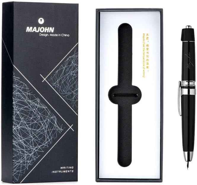 Majohn A3 Fountain Pen Retractable Extra Fine Nib with Converter Case Set