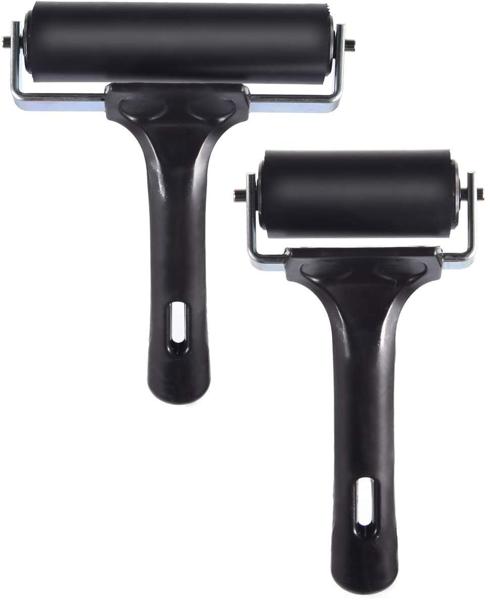 4 Inch Rubber Brayer Roller for Printmaking Gluing Application 2PCS