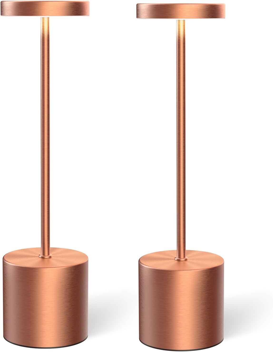 Cordless Portable LED Desk Table Lamp Rechargeable 2 Pack Rose Gold