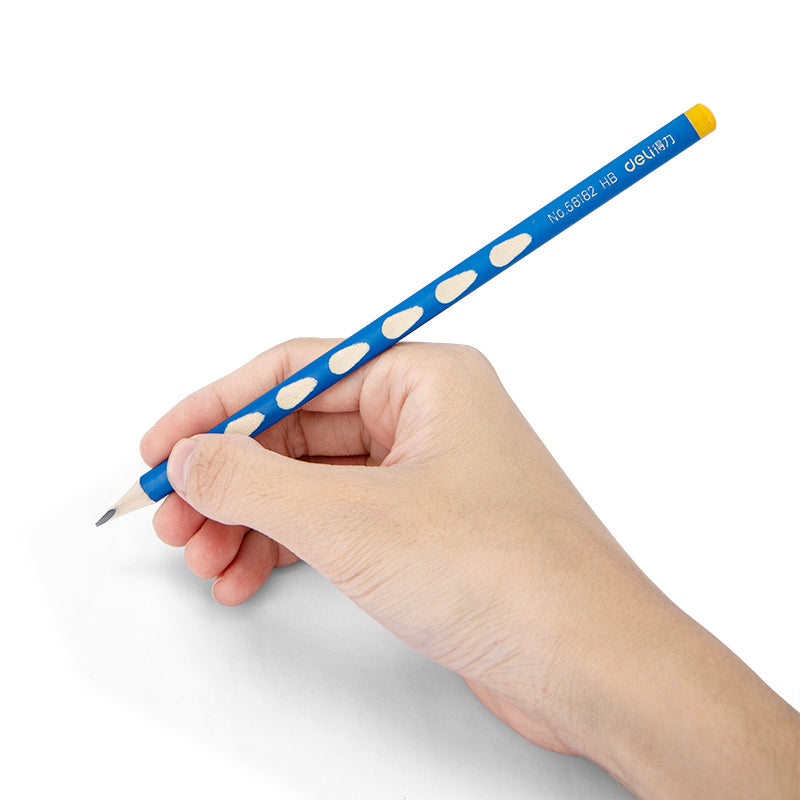 DELI Triangular Pole with Grip Correction HB Wood Pencils for Kids