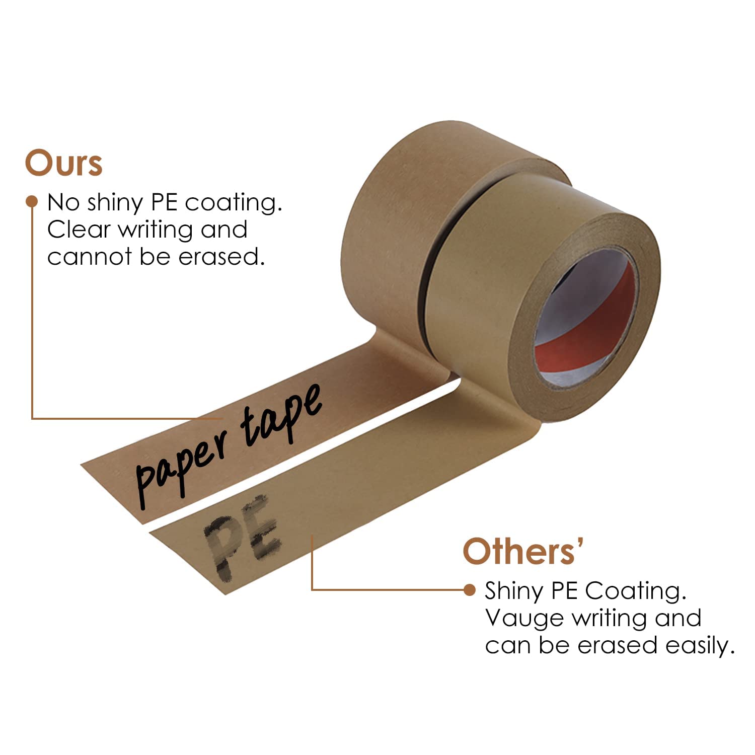 Writable Brown Paper Packing Tape 2inch x 55YD