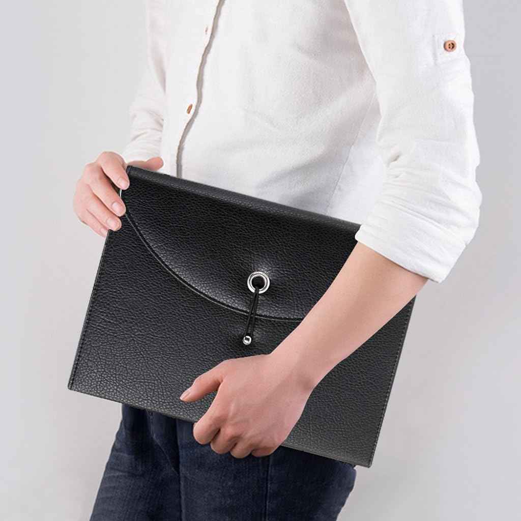 PU Leather 13 Pockets A4 Paper Expanding File Folder Document Organizer