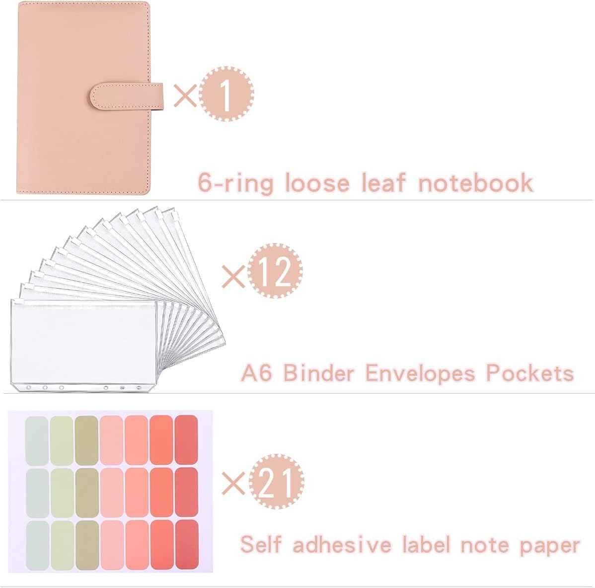 A5 Binder Notebook Financial Management with 12PCS Budget Envelopes