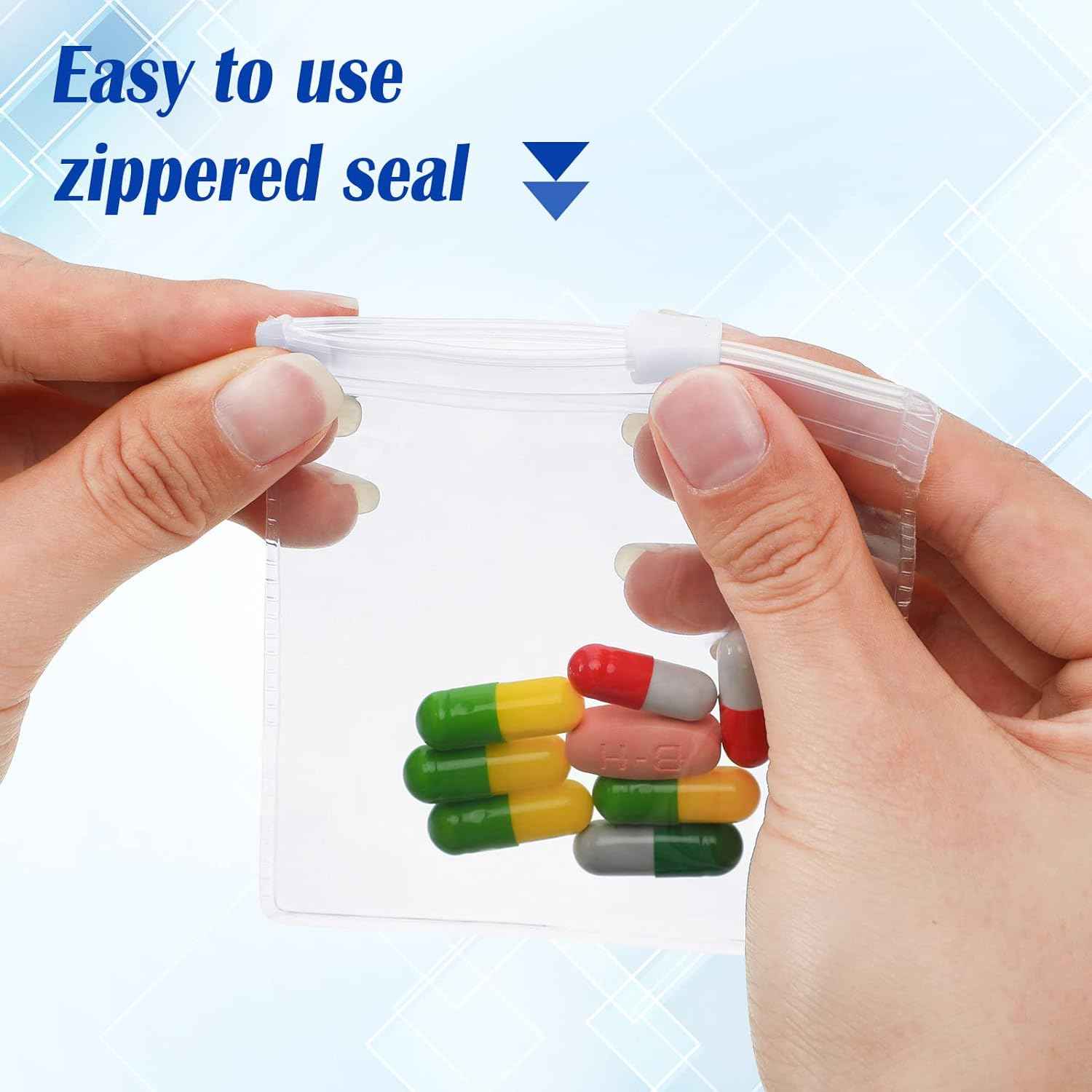 Zippered Pill Pouch Travel Medicine Organizer Storage 24 Pack