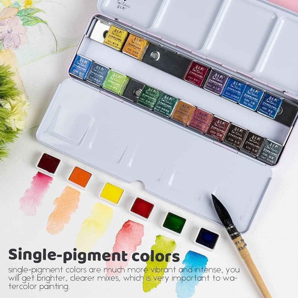 Paul Rubens Watercolor Paint Set Artist Grade,24 Vivid Colors