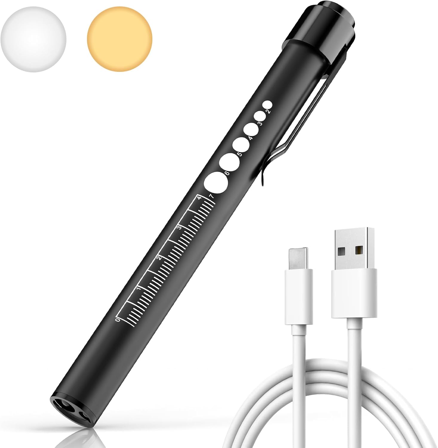 Rechargeable LED Medical Pen Lights for Nurse 2 Pack