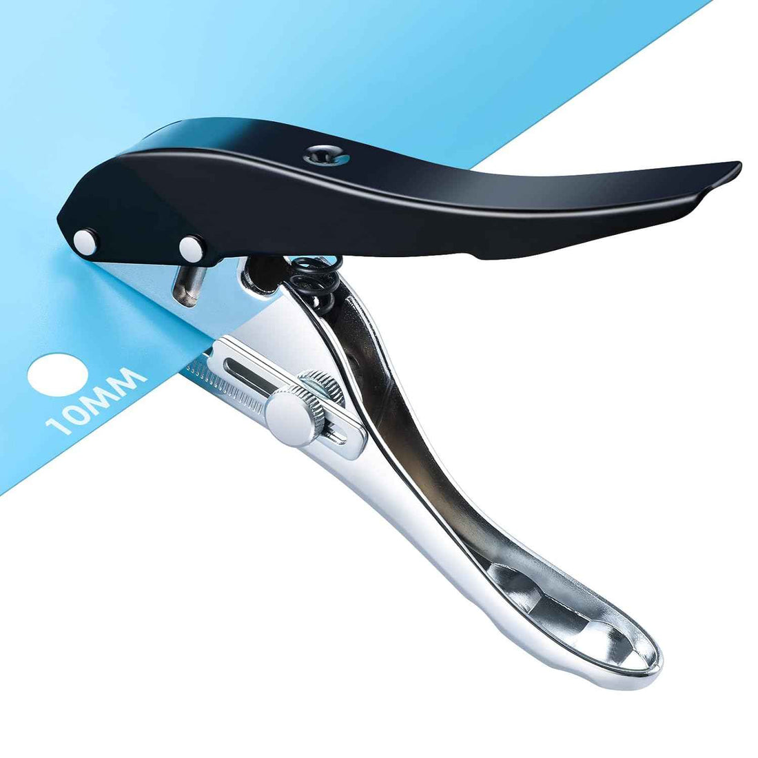 Single Hole Punch Hand Held for Tags Paper Cards Plastic Cardboard 10MM