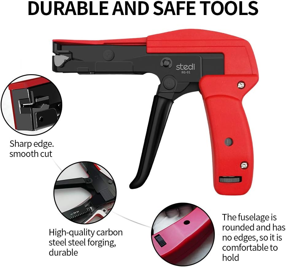 Stedi Cable Tie Gun for Cut Plastic Nylon Ties 6.3 Inches