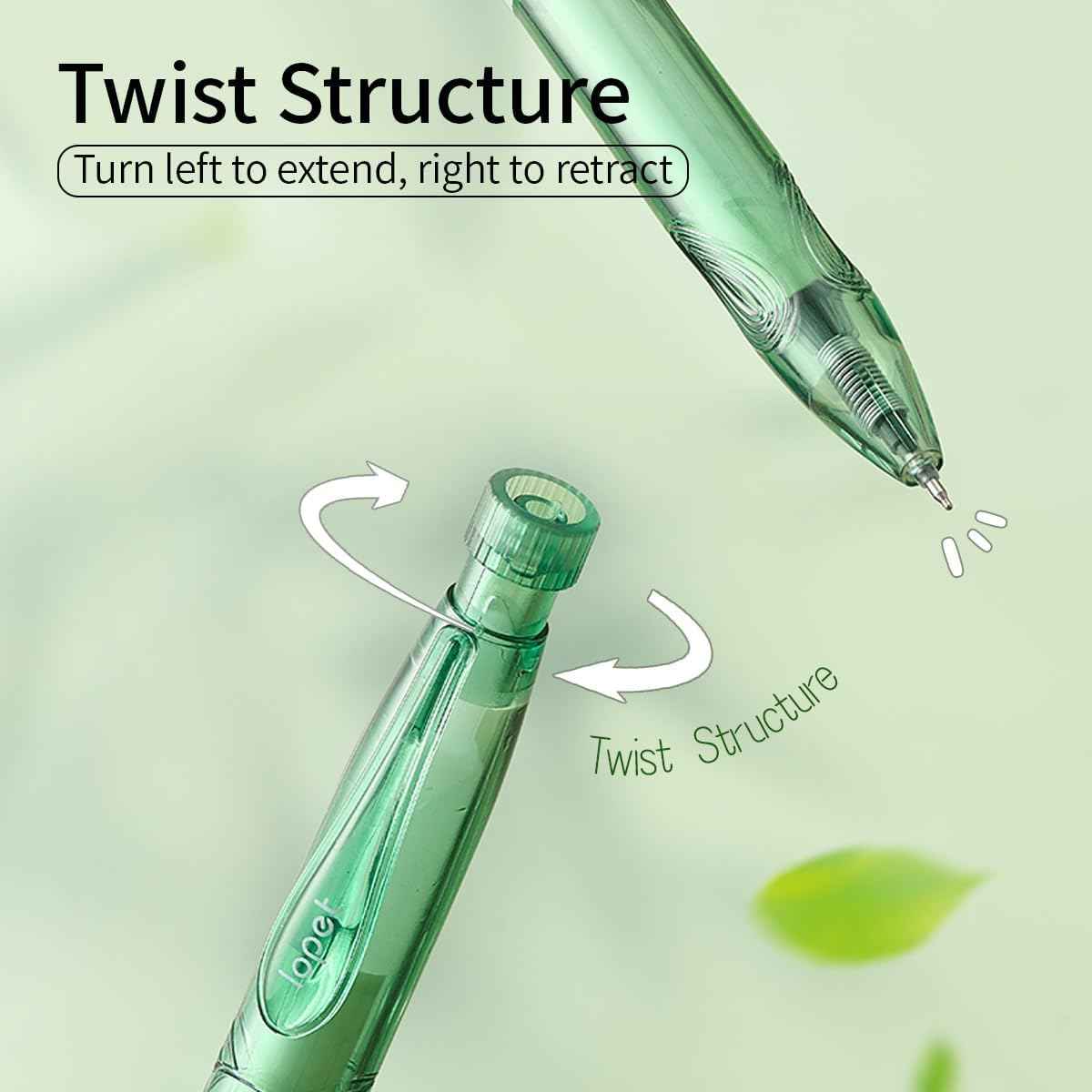 LOPET 4Pcs Bottle Twist Green Tea Scented Gel Pens