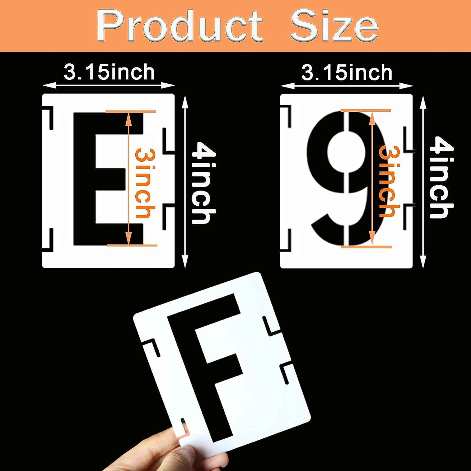 42Pcs Reusable Letter Stencils Symbol Numbers Craft Stencils,2/3/4/5/6 Inch 3 INCH
