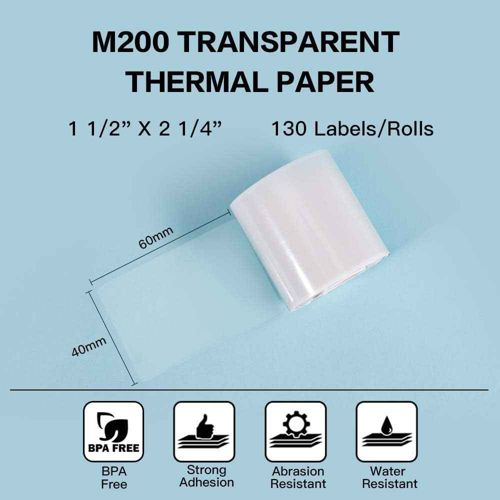 Phomemo M200/M110S Clear Adhesive Thermal Label,40mm X 60mm