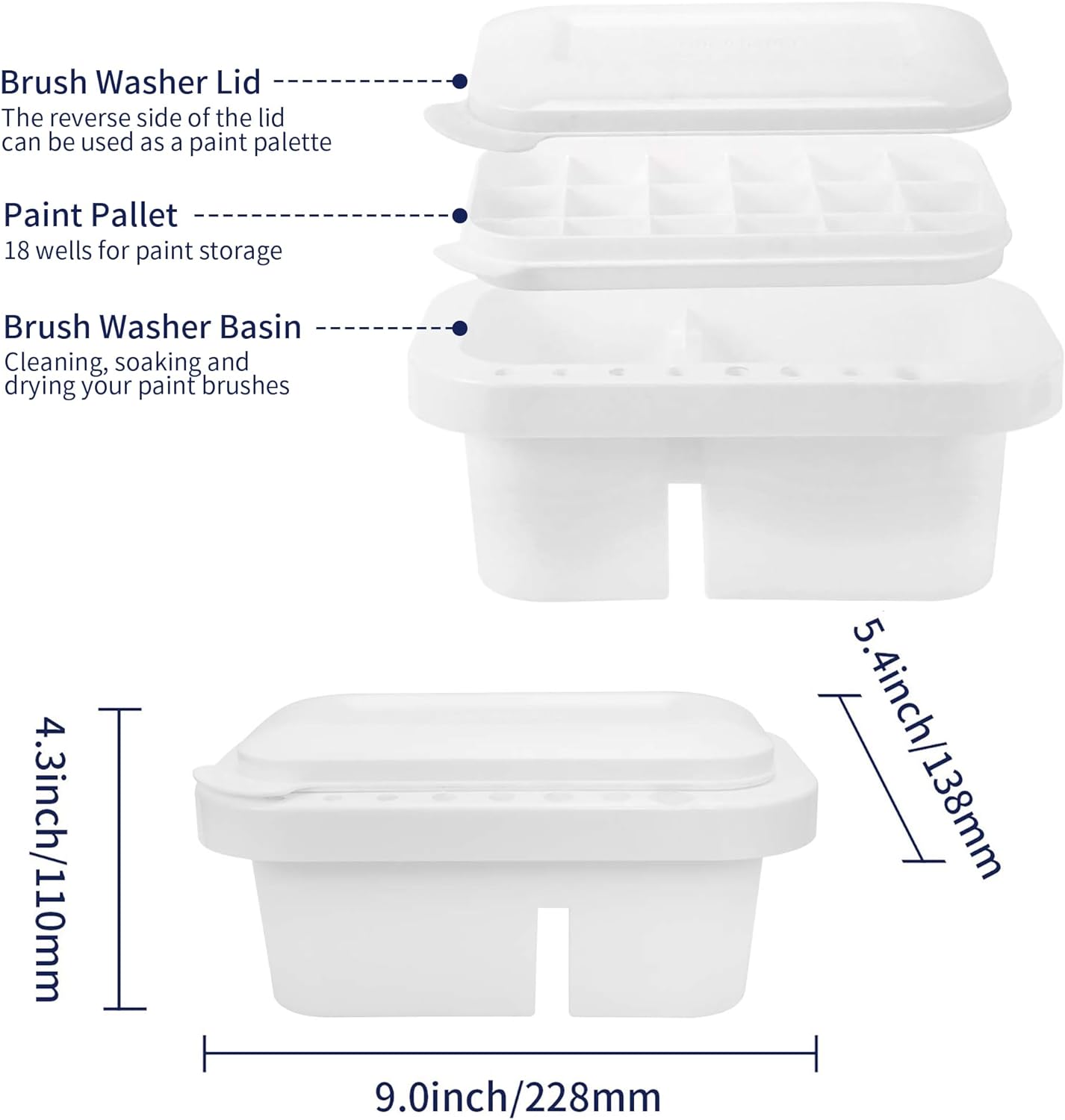 Paint Brush Cleaner Holder and Organizers with Palette