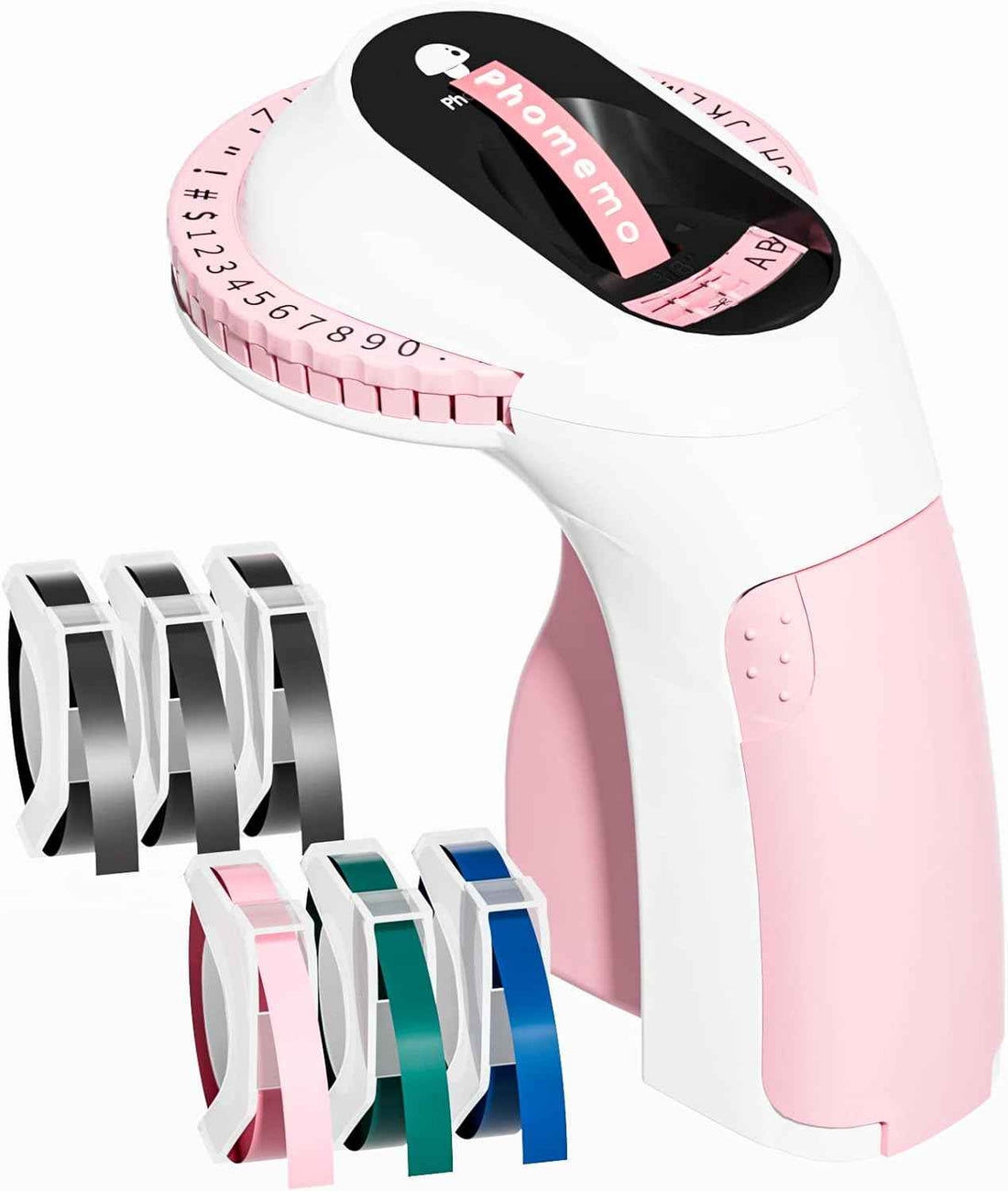 Phomemo E975 Embossing Label Maker Machine with 6 Tapes Pink