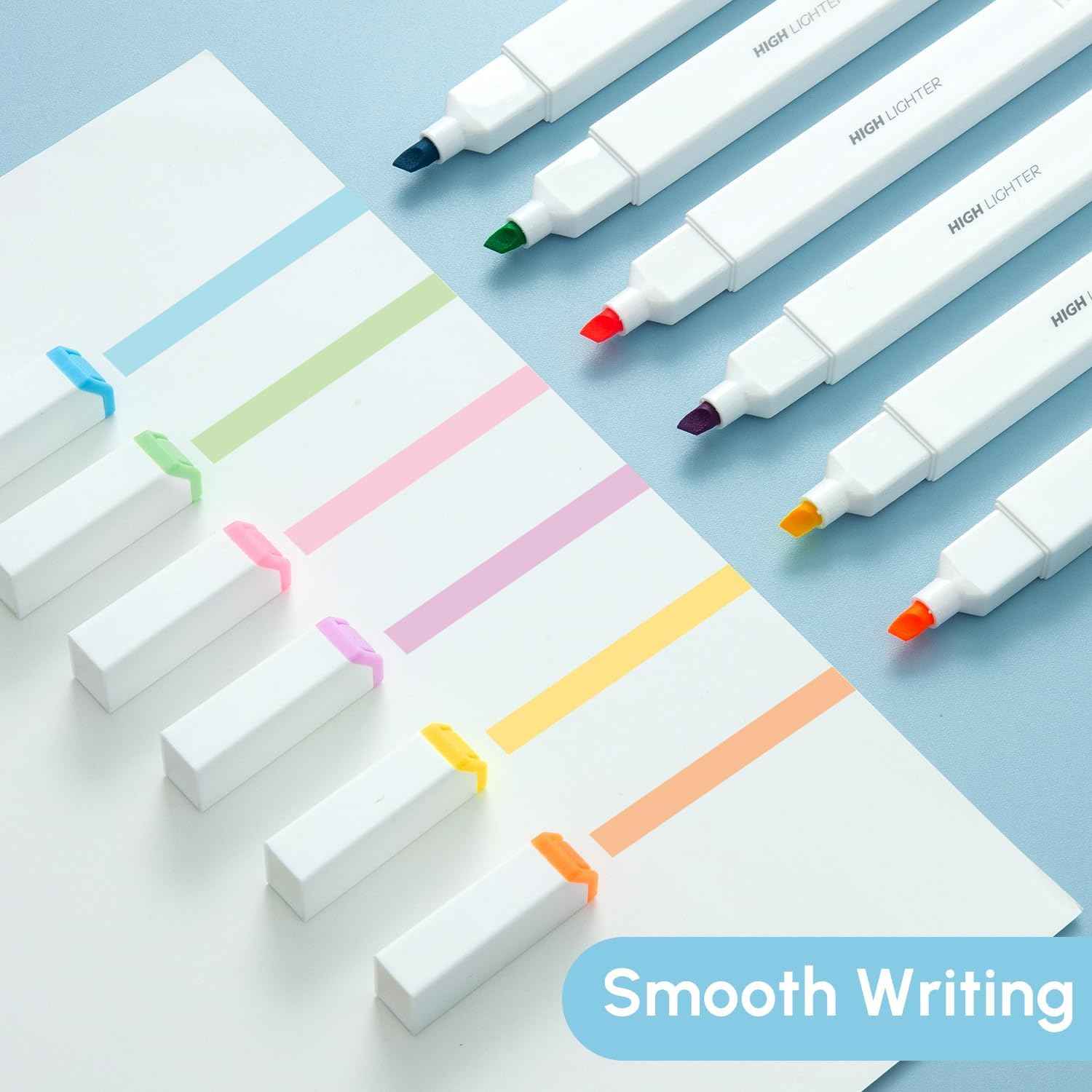 M&G 6Pcs Multicolor No Bleed Dry Quick Chisel Tip Highlighters