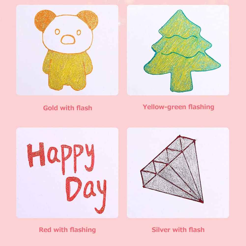 6/12/18 Colors Glitter Pen Set for Kids Adult Coloring Drawing Crafting Doodling 12 Colors Set
