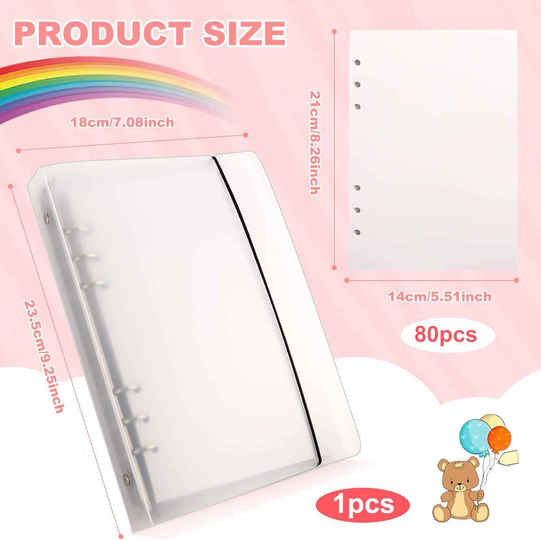 Reusable Sticker Book 80 Sheets Sticker Collecting Album Plus Size A5