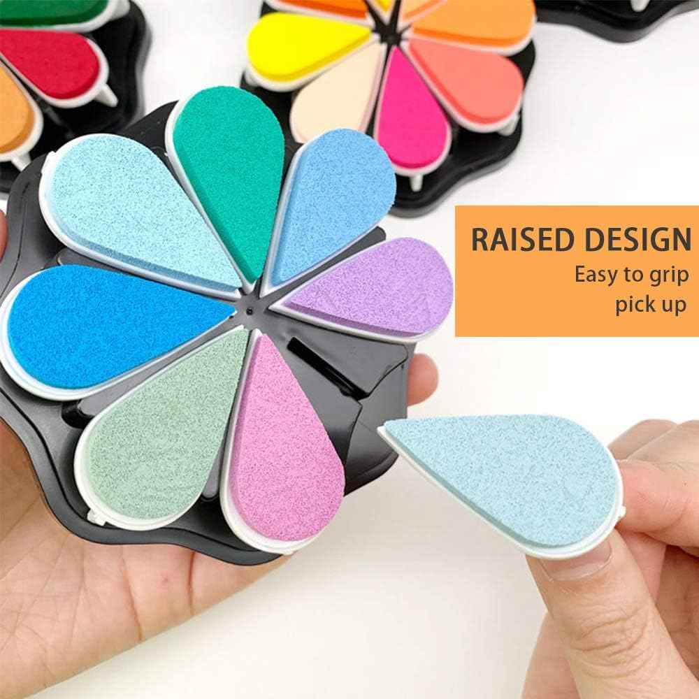 8 Colors Petal Shape Craft Pigment Ink Pad Stamps Partner Style 2