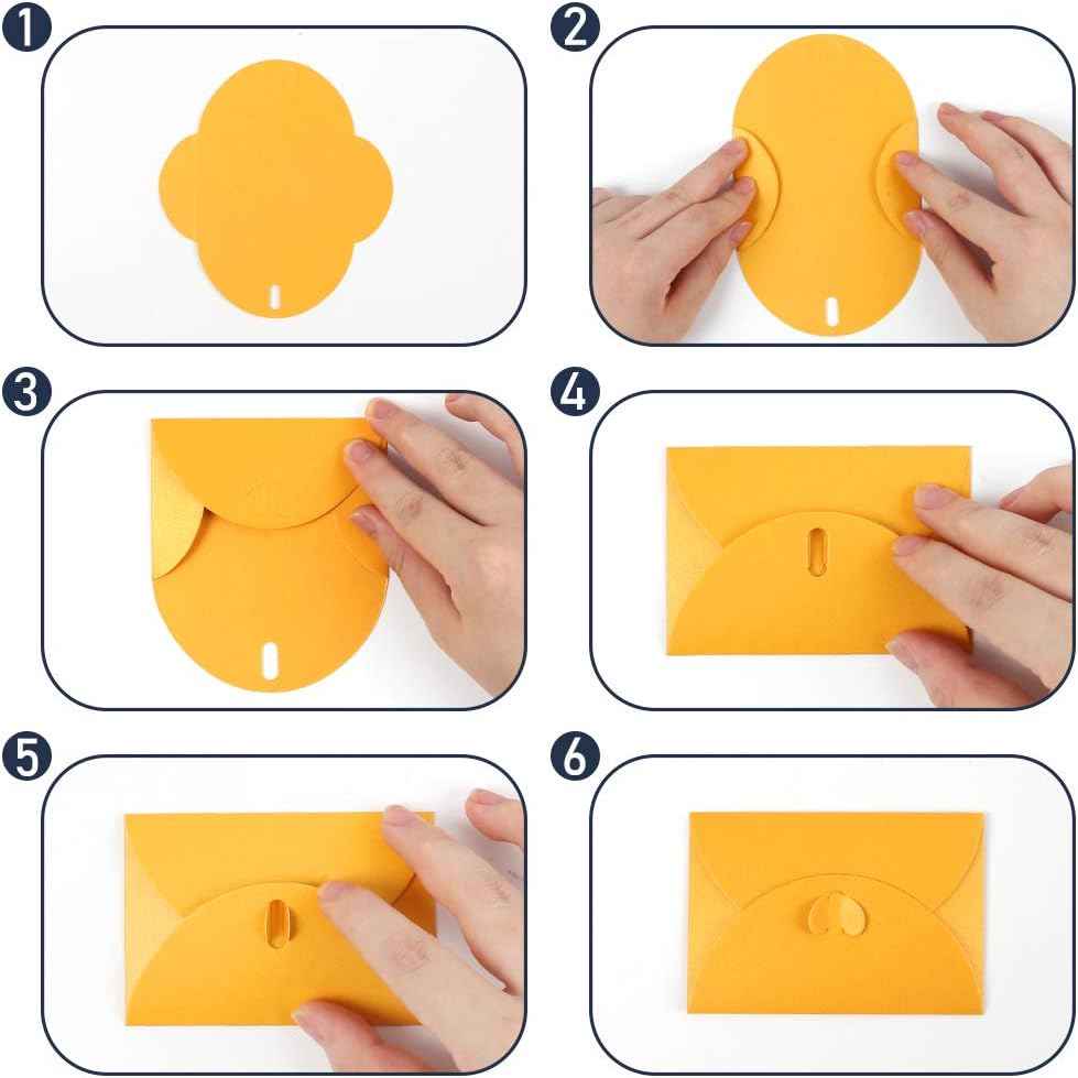 100pcs Mini Christmas Gift Card Envelopes with Heart Shaped Clasp
