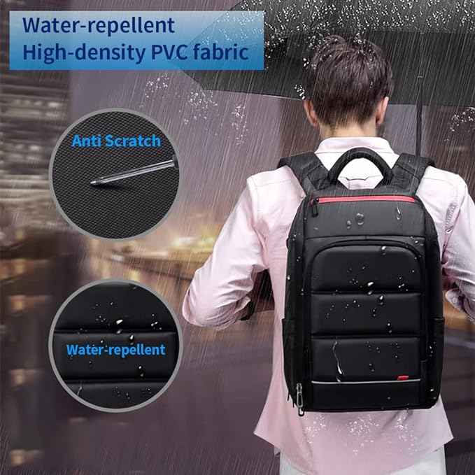 Eurcool Laptop Backpack for Men with USB Charging Port Business Bag,Black,Large