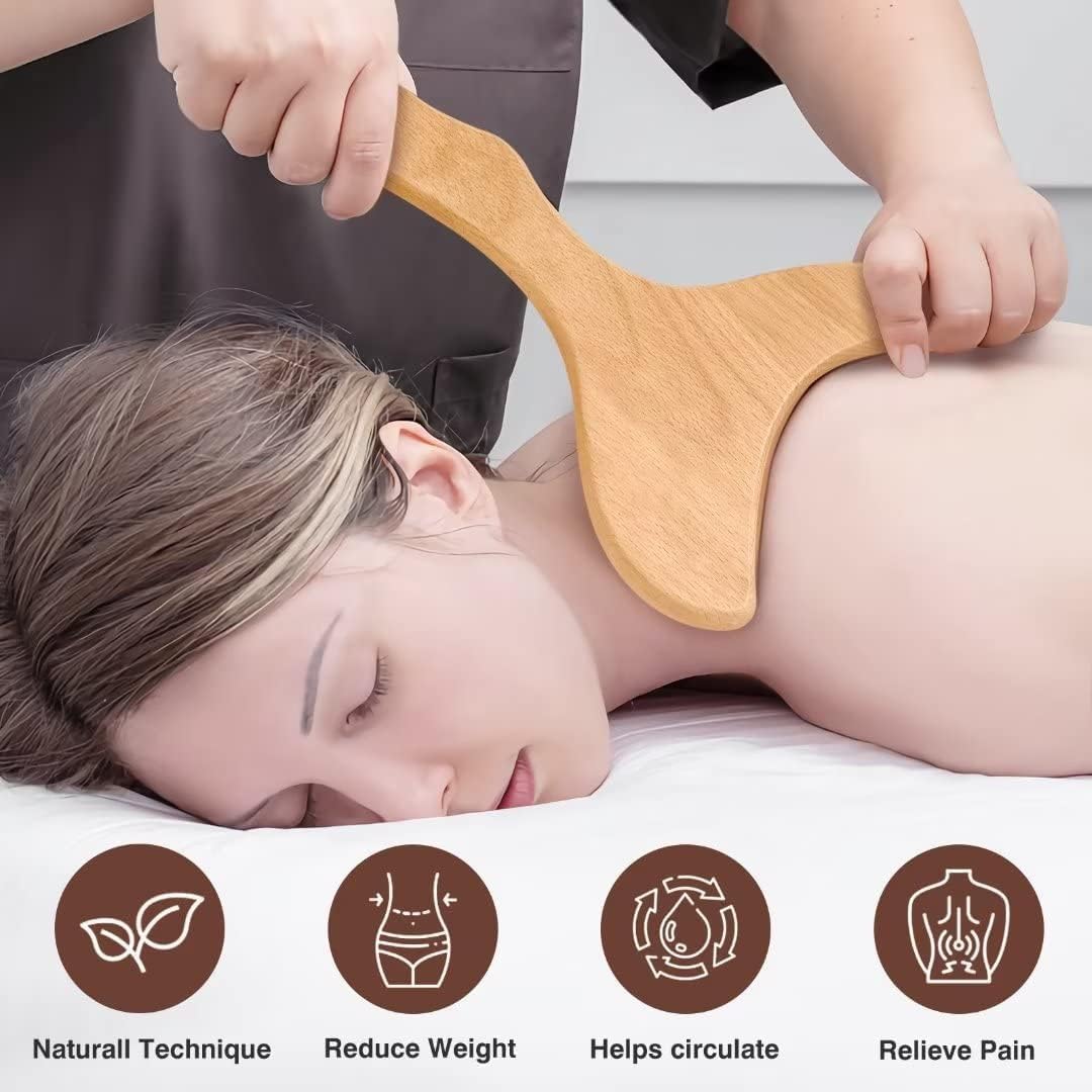 Lymphatic Drainage Wooden Therapy Massage Tools 5 Pack