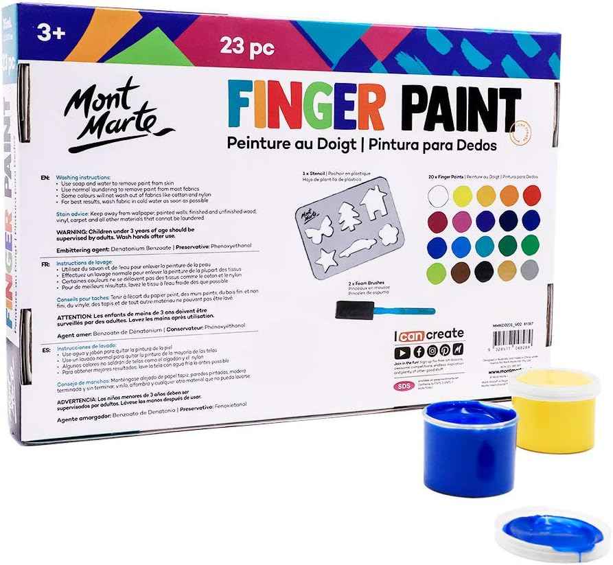 MONT MARTE 23 Piece Finger Paint Set