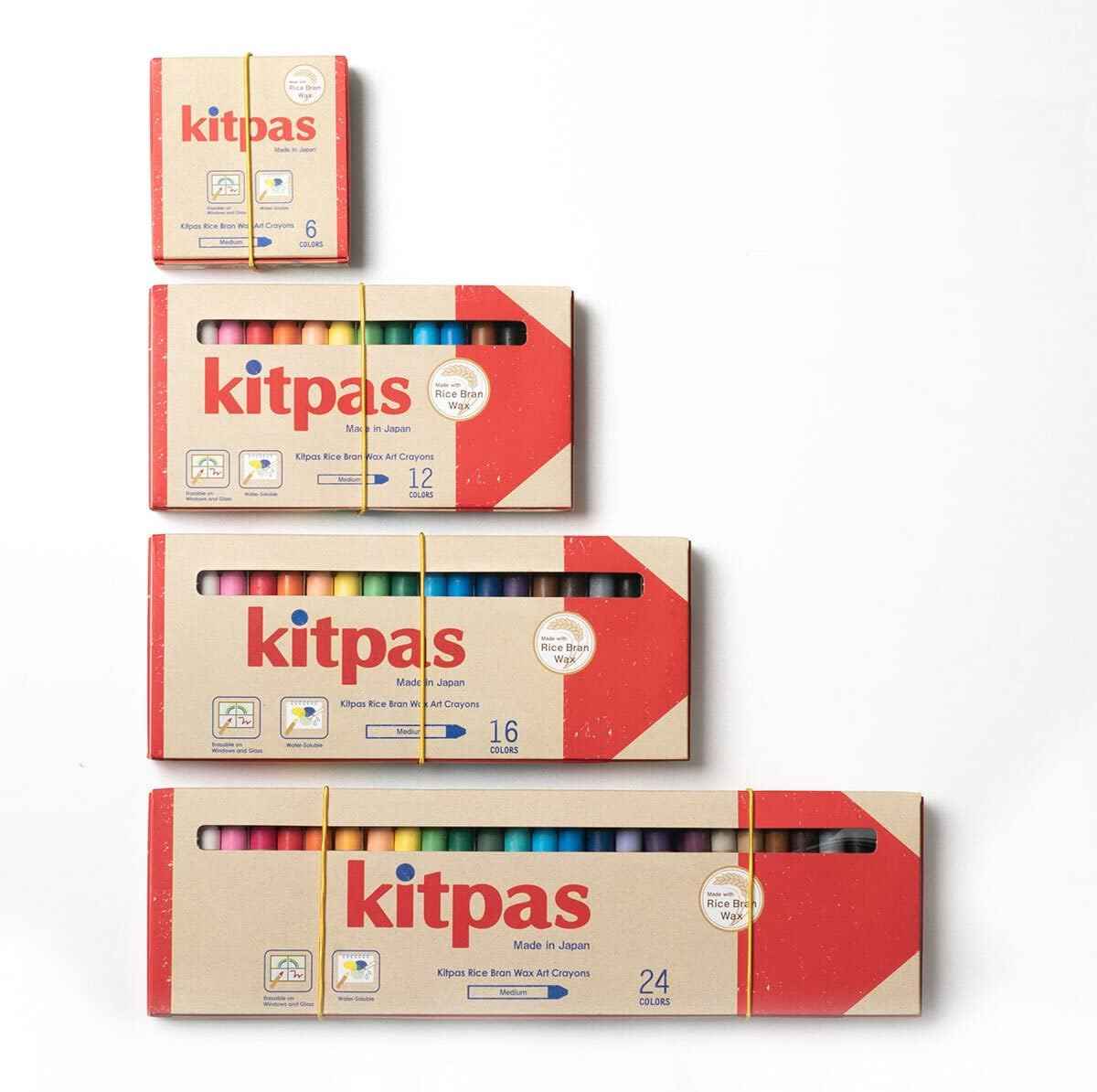 Kitpas Rice Bran Wax Art Crayons - 6/12/16/24 Colors